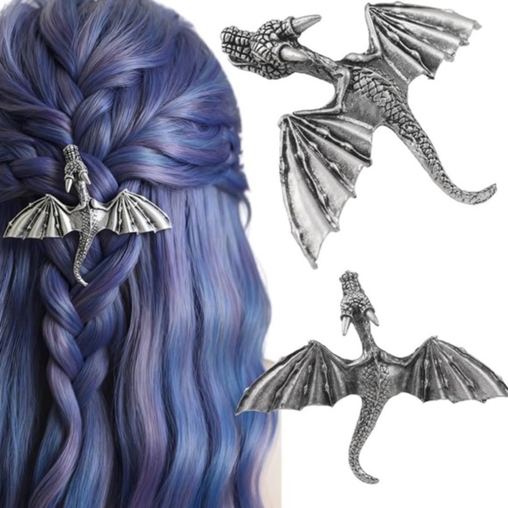 Silver Dragon Hair Clip